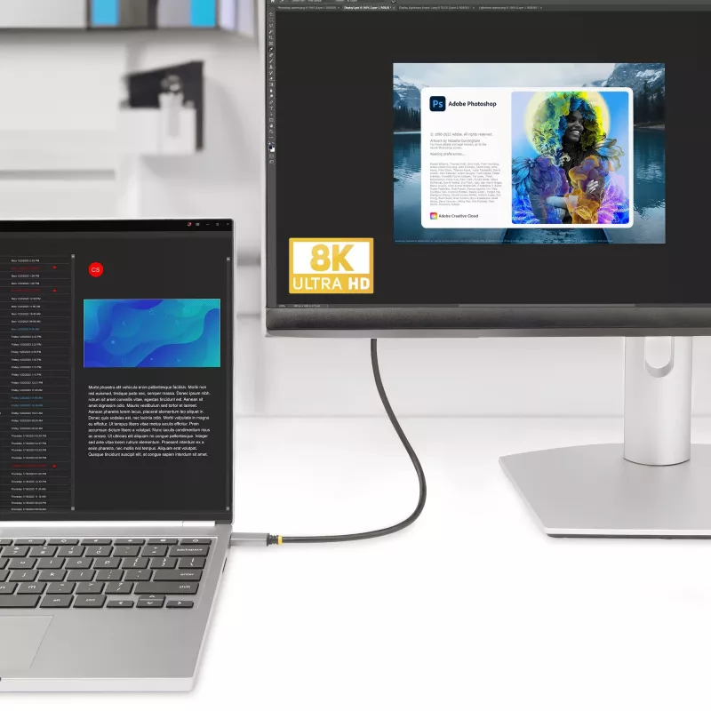 StarTech.com 10 pēdu (3 m) USB-C uz HDMI adaptera kabelis, 8K 60 Hz, 4K 144 Hz, HDR10, USB Type-C uz HDMI 2.1 video pārveidotāja kabelis, USB-C DP Alt režīms/USB4/Thunderbolt 3/4 saderīgs – USB-C klēpjdators ar HDMI monitoru