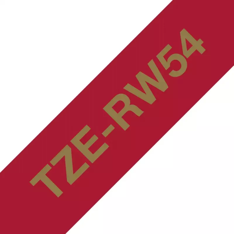 Brother TZE-RW54 lente etiķešu izgatavošanai Zelts uz sarkana