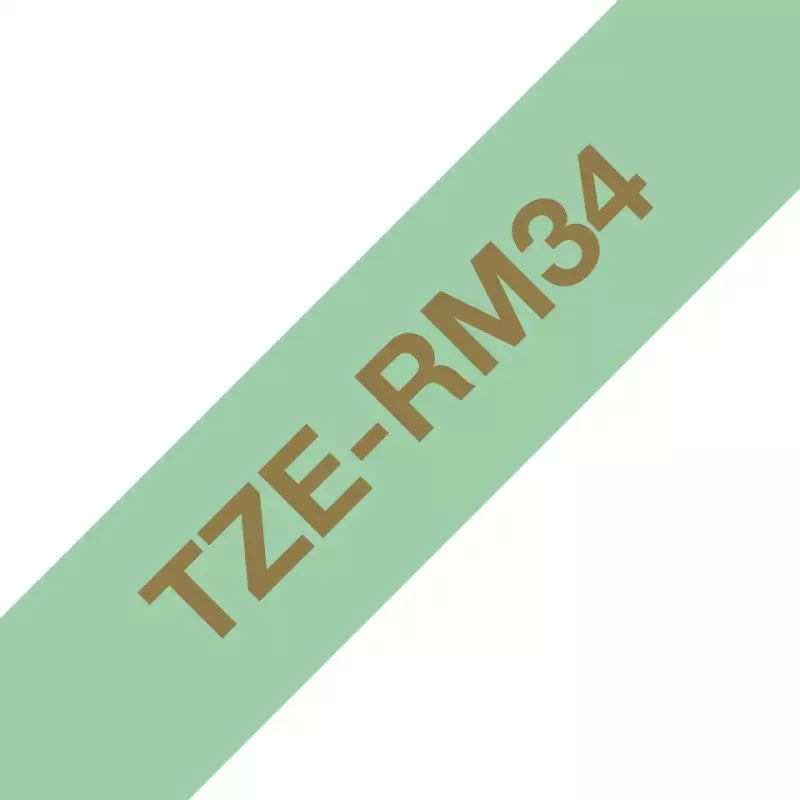 Brother TZE-RM34 etiķešu lente Zelts uz piparmētru krāsas