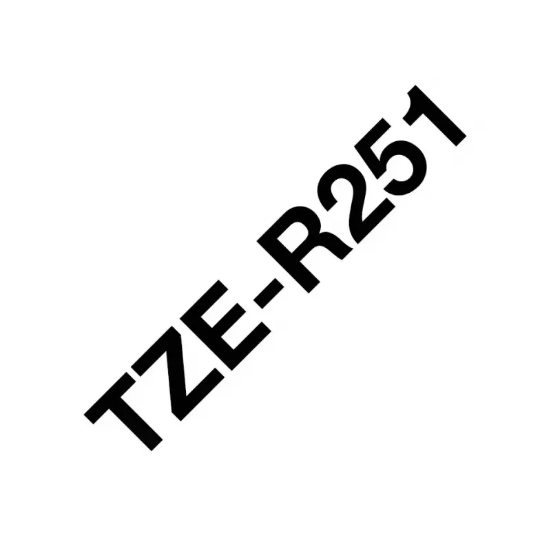 Brother TZE-R251 etiķešu lente Melns uz balta