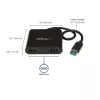 StarTech.com USB 3.0 uz divu HDMI adapteri, USB uz 2x HDMI monitora pārveidotājs Windows (nav atbalsta macOS/ChromeOS/Linux) - TAA