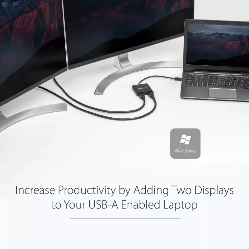 StarTech.com USB 3.0 uz divu HDMI adapteri, USB uz 2x HDMI monitora pārveidotājs Windows (nav atbalsta macOS/ChromeOS/Linux) - TAA