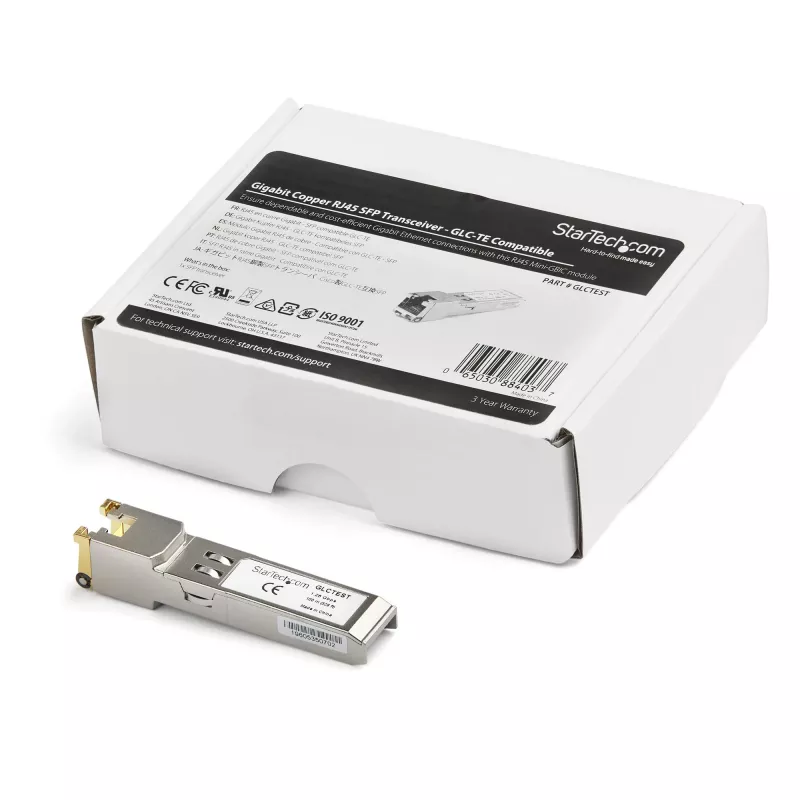 StarTech.com Cisco GLC-TE saderīgs modulis - 1000BASE-T vara rūpnieciskais Gigabit Ethernet raiduztvērējs - SFP uz RJ45 Cat6/Cat5e 100 m pagarināta temperatūra - Cisco Firepower, IE 2000, C9500, C2960
