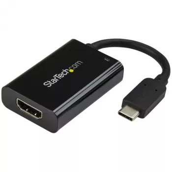 StarTech.com USB C uz HDMI 2.0 adapteris ar strāvas padevi - 4K 60Hz USB Type-C uz HDMI displeja video pārveidotājs - 60W PD caurlaides uzlādes ports - Thunderbolt 3 saderīgs - melns