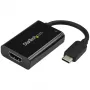 StarTech.com USB C uz HDMI 2.0 adapteris ar strāvas padevi - 4K 60Hz USB Type-C uz HDMI displeja video pārveidotājs - 60W PD caurlaides uzlādes ports - Thunderbolt 3 saderīgs - melns
