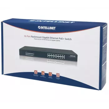 Nepārvaldāms slēdzis Intellinet 16 portu Gigabit Ethernet PoE+