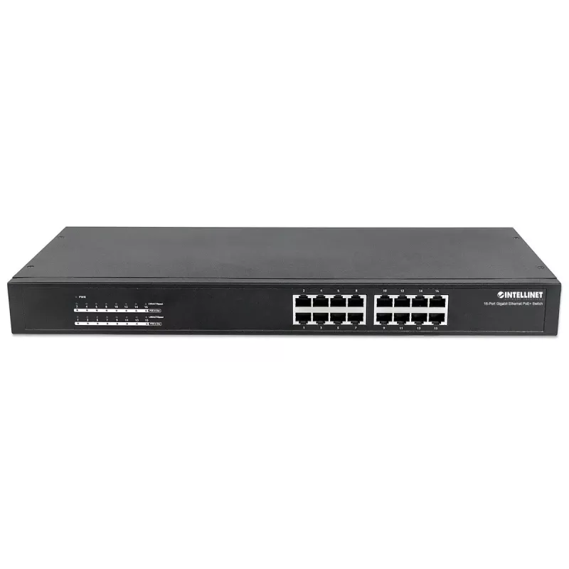 Nepārvaldāms slēdzis Intellinet 16 portu Gigabit Ethernet PoE+