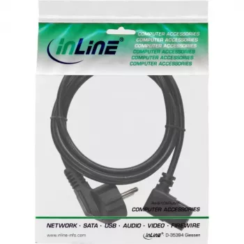 InLine strāvas kabelis, CEE 7/7 leņķveida / 3 kontaktu IEC C13 vīrišķais leņķveida, 3 m