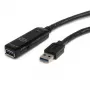 StarTech.com 5m USB 3.0 aktīvais pagarinātāja kabelis – vīr./siev., 5 m, USB A, USB A, USB 3.2 Gen 1 (3.1 Gen 1), melns