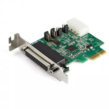 StarTech.com 4-portu PCI Express RS232 seriālais adaptera karte - PCIe RS232 seriālais resurskontrollera karte - PCIe uz seriālo DB9 - 16950 UART - Low Profile paplašināšanas karte - Windows/Linux - TAA