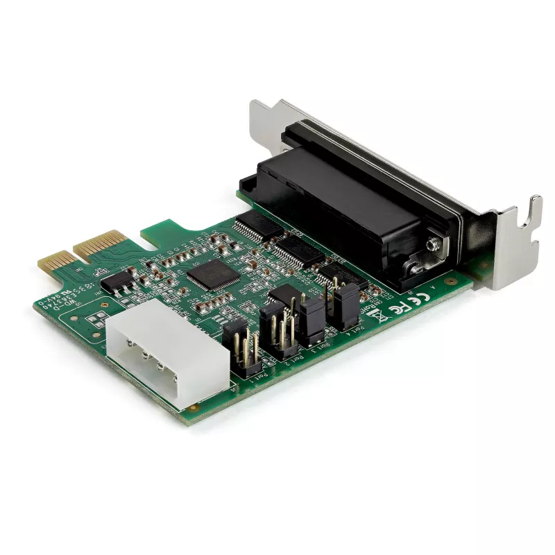 StarTech.com 4-portu PCI Express RS232 seriālais adaptera karte - PCIe RS232 seriālais resurskontrollera karte - PCIe uz seriālo DB9 - 16950 UART - Low Profile paplašināšanas karte - Windows/Linux - TAA