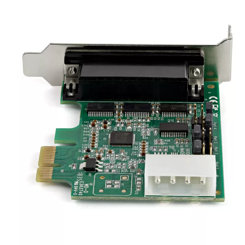 StarTech.com 4-portu PCI Express RS232 seriālais adaptera karte - PCIe RS232 seriālais resurskontrollera karte - PCIe uz seriālo DB9 - 16950 UART - Low Profile paplašināšanas karte - Windows/Linux - TAA