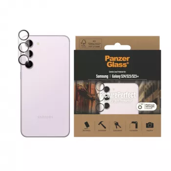 Kameras objektīva aizsargs PanzerGlass Samsung Galaxy S23 S23 Plus pret skrāpējumiem un triecieniem