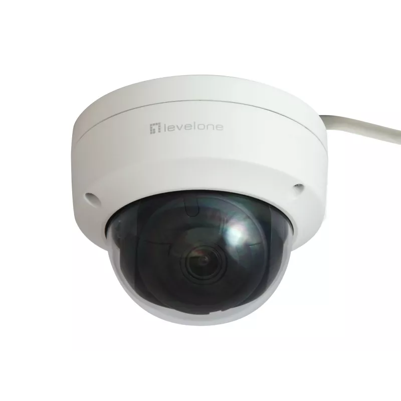 LevelOne GEMINI fiksētā kupola IP tīkla kamera, 4 megapikseļi, H.265, 802.3af PoE, IR gaismas diodes, iekštelpām/ārtelpām