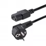 StarTech.com 1m (3 pēdu) datora strāvas vads, 18AWG, ES Schuko uz C13 strāvas vads, 250V 10A, melns maiņas maiņstrāvas vads, televizora/monitora strāvas kabelis, Schuko CEE 7/7 uz IEC 60320 C13 strāvas vads - datora barošanas bloka strāvas kabelis