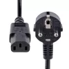 StarTech.com 1m (3 pēdu) datora strāvas vads, 18AWG, ES Schuko uz C13 strāvas vads, 250V 10A, melns maiņas maiņstrāvas vads, televizora/monitora strāvas kabelis, Schuko CEE 7/7 uz IEC 60320 C13 strāvas vads - datora barošanas bloka strāvas kabelis