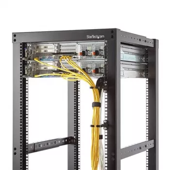StarTech.com 1U vertikāla serveru statņu kabeļu pārvaldības D veida gredzena āķis - 2,2 x 3,9 collas (5,7 x 10 cm)
