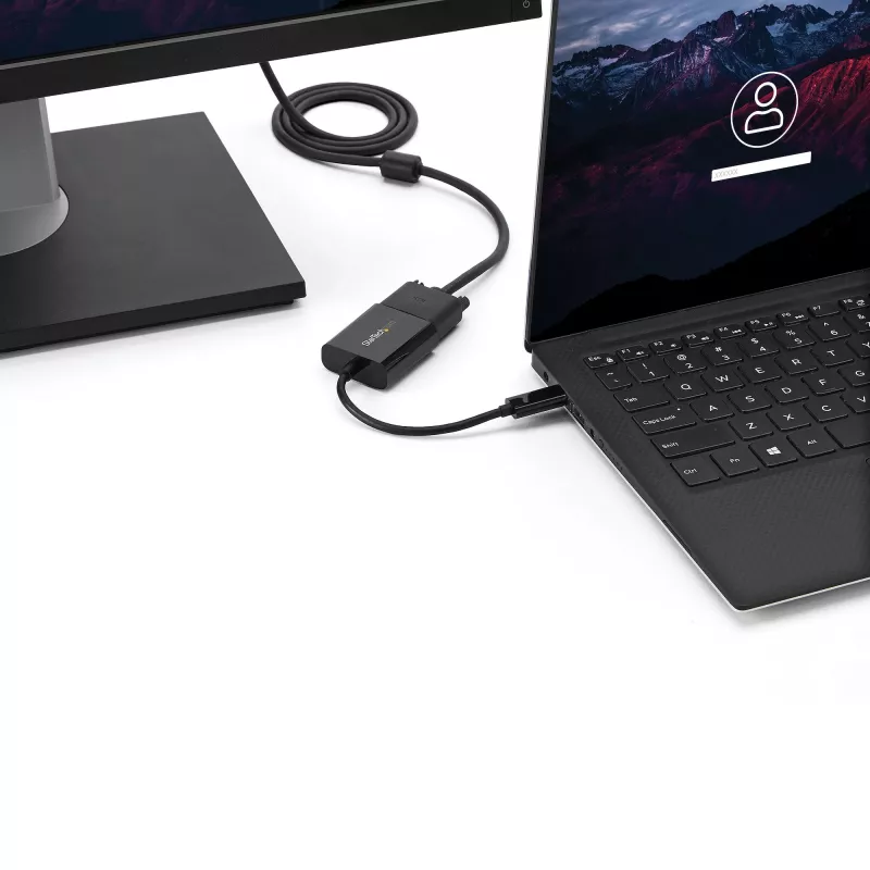 StarTech.com USB-C uz VGA adapteris - melns - 1080p - video pārveidotājs jūsu MacBook Pro - USB C uz VGA displeja pārveidotājs - uzlabotā versija CDP2VGAEC