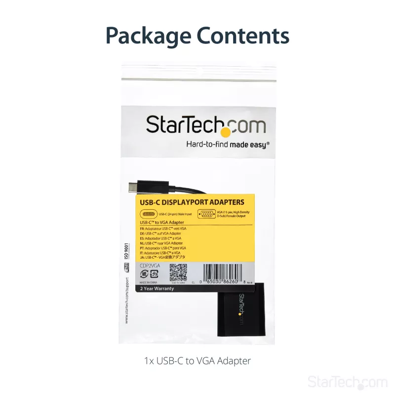StarTech.com USB-C uz VGA adapteris - melns - 1080p - video pārveidotājs jūsu MacBook Pro - USB C uz VGA displeja pārveidotājs - uzlabotā versija CDP2VGAEC