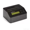 StarTech.com viena nodalījuma cieto disku dzēsējs, atsevišķs HDD/SSD sanitizators, USB 3.0 uz SATA II (3 Gbps), 9 dzēšanas režīmi, LCD displejs, drošas dzēšanas cieto disku sanitizācijas doks, DB-9 printera ports, TAA atbilstīgs
