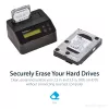 StarTech.com viena nodalījuma cieto disku dzēsējs, atsevišķs HDD/SSD sanitizators, USB 3.0 uz SATA II (3 Gbps), 9 dzēšanas režīmi, LCD displejs, drošas dzēšanas cieto disku sanitizācijas doks, DB-9 printera ports, TAA atbilstīgs