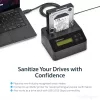 StarTech.com viena nodalījuma cieto disku dzēsējs, atsevišķs HDD/SSD sanitizators, USB 3.0 uz SATA II (3 Gbps), 9 dzēšanas režīmi, LCD displejs, drošas dzēšanas cieto disku sanitizācijas doks, DB-9 printera ports, TAA atbilstīgs