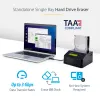 StarTech.com viena nodalījuma cieto disku dzēsējs, atsevišķs HDD/SSD sanitizators, USB 3.0 uz SATA II (3 Gbps), 9 dzēšanas režīmi, LCD displejs, drošas dzēšanas cieto disku sanitizācijas doks, DB-9 printera ports, TAA atbilstīgs