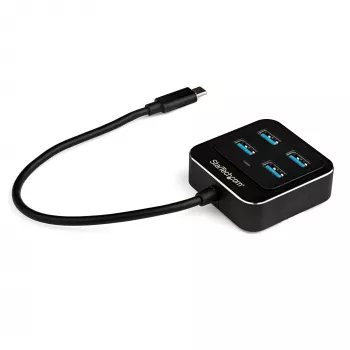 StarTech.com 4 portu USB C centrmezgls – USB-C uz 4x USB-A portiem – SuperSpeed 10 Gbps USB 3.2 Gen 2 Type-C centrmezgls – barošana no USB kopnes – pārnēsājams/kompakts USB-C uz USB adapteru centrmezgls klēpjdatoriem – alumīnijs