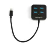 StarTech.com 4 portu USB C centrmezgls – USB-C uz 4x USB-A portiem – SuperSpeed 10 Gbps USB 3.2 Gen 2 Type-C centrmezgls – barošana no USB kopnes – pārnēsājams/kompakts USB-C uz USB adapteru centrmezgls klēpjdatoriem – alumīnijs