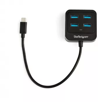 StarTech.com 4 portu USB C centrmezgls – USB-C uz 4x USB-A portiem – SuperSpeed 10 Gbps USB 3.2 Gen 2 Type-C centrmezgls – barošana no USB kopnes – pārnēsājams/kompakts USB-C uz USB adapteru centrmezgls klēpjdatoriem – alumīnijs