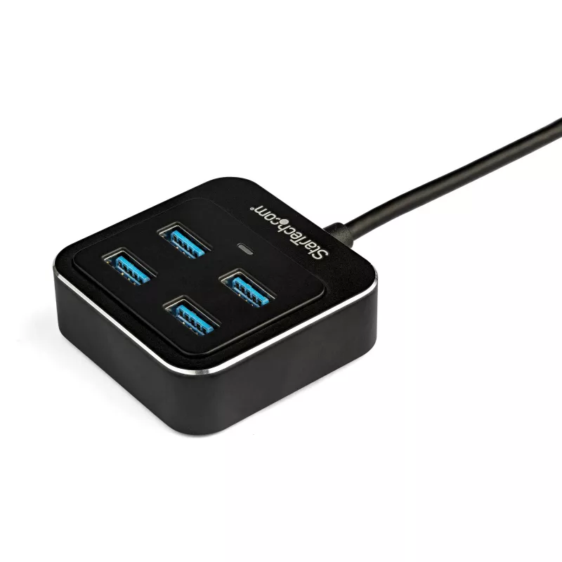 StarTech.com 4 portu USB C centrmezgls – USB-C uz 4x USB-A portiem – SuperSpeed 10 Gbps USB 3.2 Gen 2 Type-C centrmezgls – barošana no USB kopnes – pārnēsājams/kompakts USB-C uz USB adapteru centrmezgls klēpjdatoriem – alumīnijs