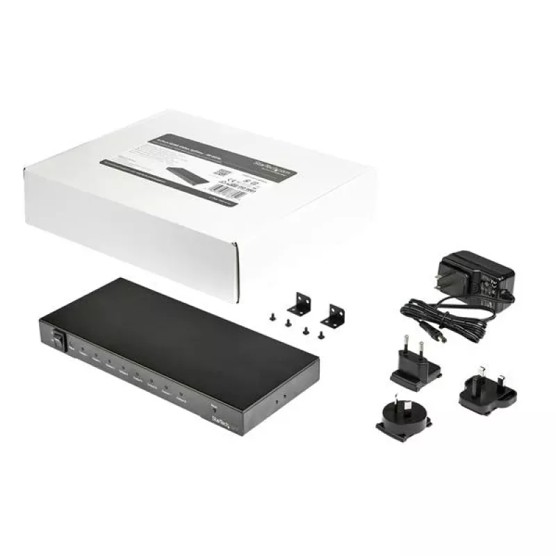 StarTech.com 8 portu 4K 60Hz HDMI sadalītājs, HDMI, 8x HDMI, 3840 x 2160 pikseļi, melns, 4K Ultra HD, 60 Hz