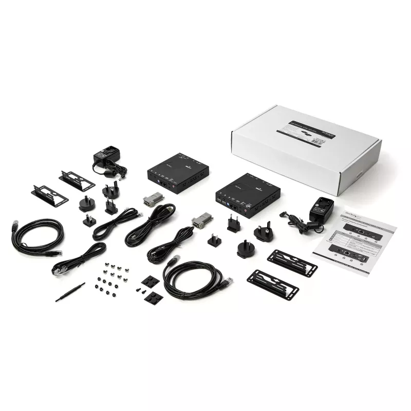 StarTech.com HDMI KVM paplašinātājs pa IP tīklu - 4K 30Hz HDMI 2.0 un USB pa IP LAN vai Cat5e/Cat6 Ethernet kabelis (100m/330ft) - Attālināta KVM slēdža/konsoles raidošā/uztvērēja paplašinātāja komplekts