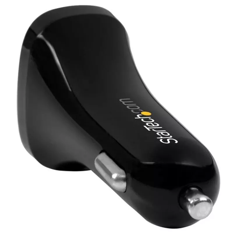 StarTech.com Divu portu USB automašīnas lādētājs - 24 W / 4,8 A - melns, Auto, Cigar lighter, 5 V, melns