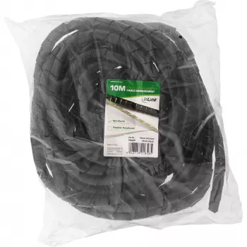 Spiral kabelis Wrap InLine 10 m, melns, 18 mm diametrs, 1,8 cm biezums