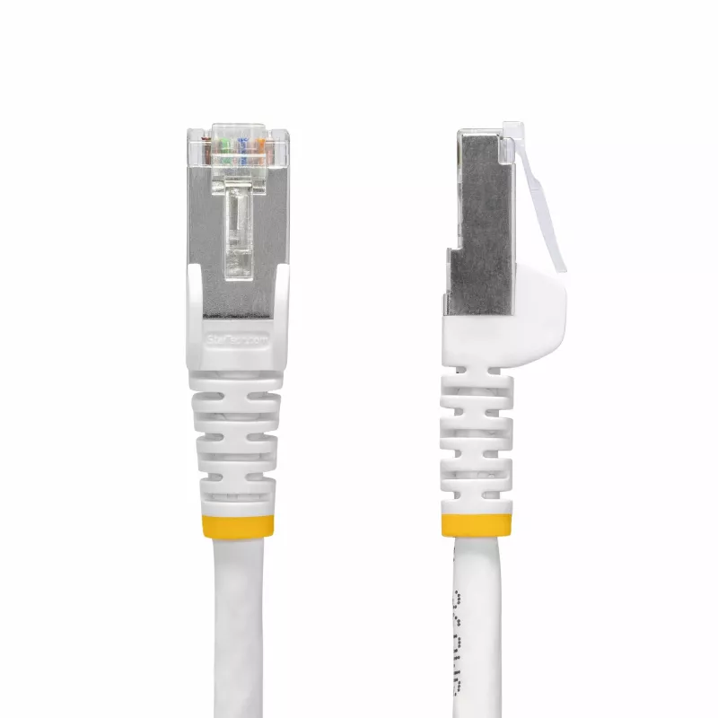 StarTech.com 10 m balts CAT8 Ethernet kabelis, bezķēdīgs RJ45, 25G/40G, 2000 MHz, 100 W PoE++, S/FTP, 26AWG tīrs neapstrādāts vara stieple, LSZH, ekranēts tīkla patch vads ar spriegojuma mazinātājiem, individuāli testēts