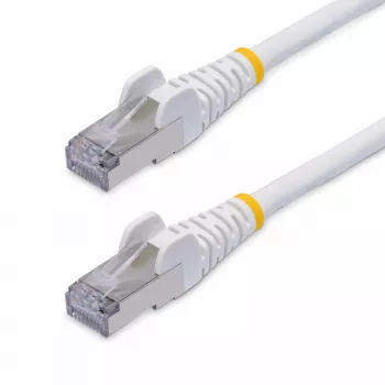 StarTech.com 15 m balts CAT8 Ethernet kabelis, bezķeŗu RJ45, 25G/40G, 2000 MHz, 100 W PoE++, S/FTP, 26 AWG tīra vara vads, LSZH, ekranēts tīkla ielāpu vads ar stiepes aizsargiem, individuāli testēts