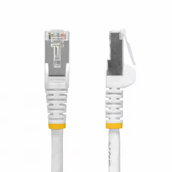 StarTech.com 15 m balts CAT8 Ethernet kabelis, bezķeŗu RJ45, 25G/40G, 2000 MHz, 100 W PoE++, S/FTP, 26 AWG tīra vara vads, LSZH, ekranēts tīkla ielāpu vads ar stiepes aizsargiem, individuāli testēts