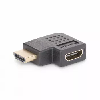StarTech.com Leņķa HDMI 2.0 adapteris, vīrišķais uz sievišķo, horizontāls 90 grādu leņķa HDMI pieslēgvietas aizsargs, 4K 60Hz, ātrdarbīgs HDMI savienotāja pagarinātājs, V/S