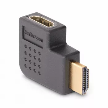 StarTech.com Leņķa HDMI 2.0 adapteris, vīrišķais uz sievišķo, horizontāls 90 grādu leņķa HDMI pieslēgvietas aizsargs, 4K 60Hz, ātrdarbīgs HDMI savienotāja pagarinātājs, V/S