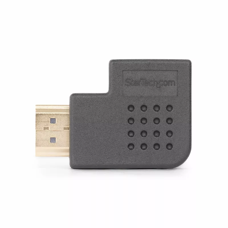 StarTech.com Leņķa HDMI 2.0 adapteris, vīrišķais uz sievišķo, horizontāls 90 grādu leņķa HDMI pieslēgvietas aizsargs, 4K 60Hz, ātrdarbīgs HDMI savienotāja pagarinātājs, V/S