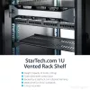 StarTech.com 1U servera plaukta plaukts - universāla ventilējama statīva konsoles paplāte 19 collu tīkla iekārtu statīvam un skapim - izturīgs tērauds - kravnesība 44 mārciņas/20 kg - 10 collu dziļš plaukts, melns