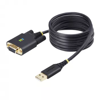 StarTech.com 6.6ft (2m) USB uz Null Modem seriālo adaptera kabeli, COM saglabāšana, FTDI, USB-A uz DB9 RS232, maināmas DB9 skrūves/uzgriežņi, Windows/macOS/Linux