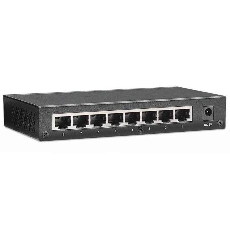 Intellinet 8 portu Fast Ethernet biroja slēdzis, galda izmērs, metāls, IEEE 802.3az (energoefektīvs Ethernet), kaste