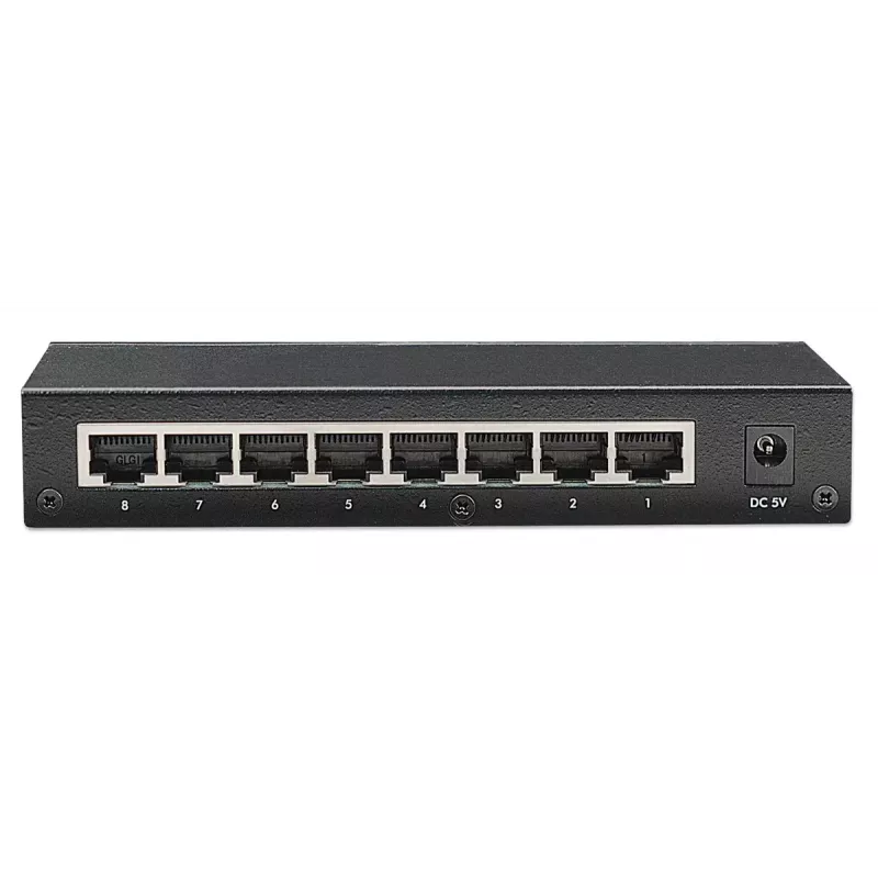 Intellinet 8 portu Fast Ethernet biroja slēdzis, galda izmērs, metāls, IEEE 802.3az (energoefektīvs Ethernet), kaste