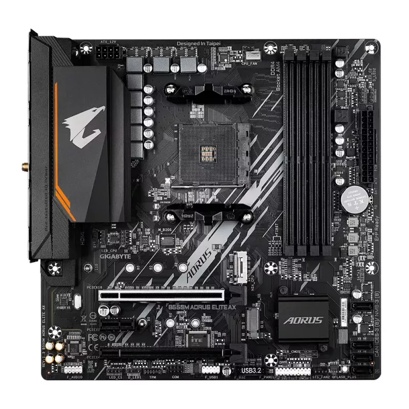 Mātesplate GIGABYTE B550M AORUS ELITE AX, AMD B550, Socket AM4, Micro ATX