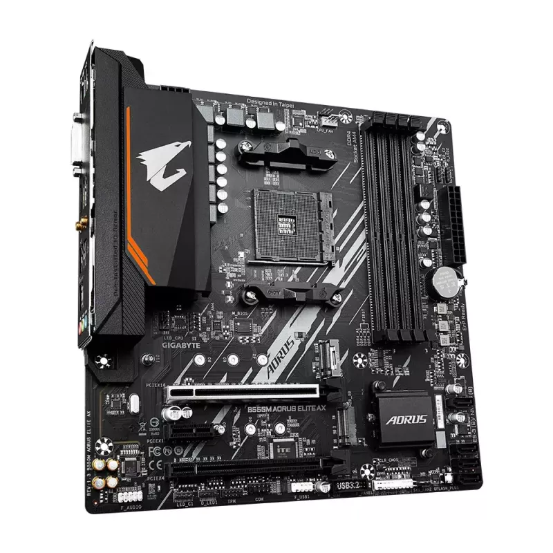 Mātesplate GIGABYTE B550M AORUS ELITE AX, AMD B550, Socket AM4, Micro ATX