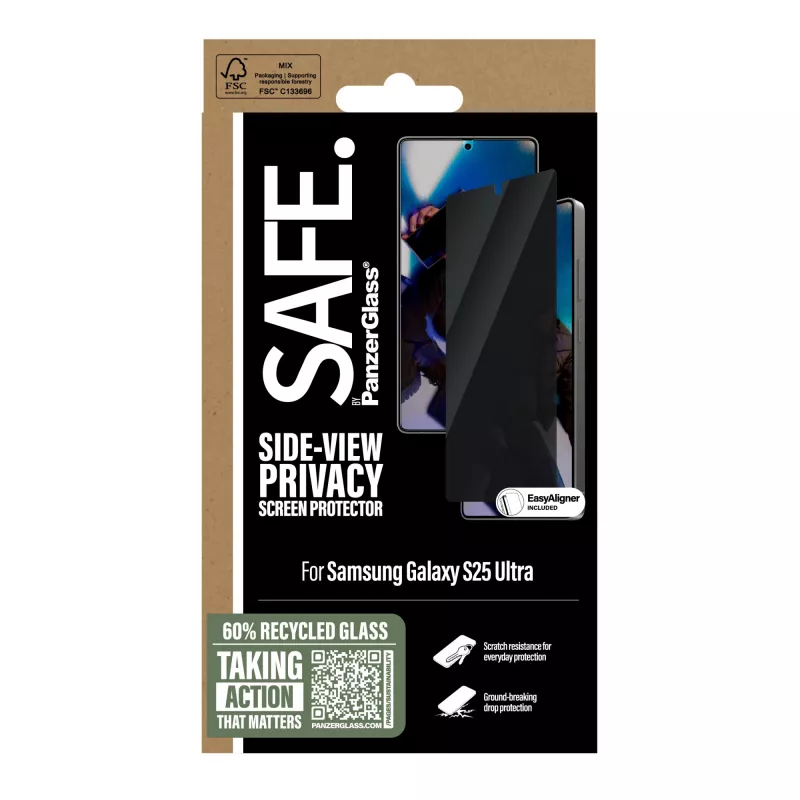 PanzerGlass SAFE. by ® Privātuma ekrāna aizsargs Samsung Galaxy S25 Ultra | Īpaši plata piegulšana ar EasyAligner