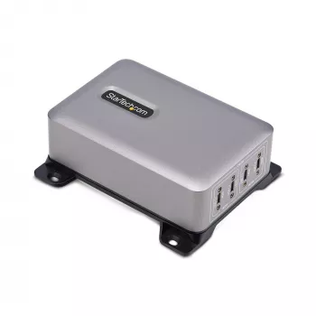 StarTech.com 4 portu vairāku ierīču USB-C lādētājs, 240 W kopējā jauda, viens ports 140 W EPR, PD 3.1, pieskrūvējamie porti, konferenču telpām, iekavās iekļauts stiprinājums virsmas montāžai