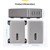 StarTech.com 4 portu vairāku ierīču USB-C lādētājs, 240 W kopējā jauda, viens ports 140 W EPR, PD 3.1, pieskrūvējamie porti, konferenču telpām, iekavās iekļauts stiprinājums virsmas montāžai
